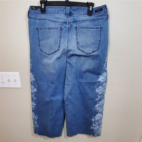 Liverpool Alison crop floral boho wide leg Melbourne light wash jeans size 31 Ne - Picture 5 of 9